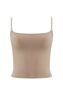 Red Slim Fit Camisole for Women - Stylish Short Top with Chest Pad, Perfect for Layering or Outdoor Wear