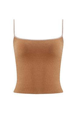 Red Slim Fit Camisole for Women - Stylish Short Top with Chest Pad, Perfect for Layering or Outdoor Wear