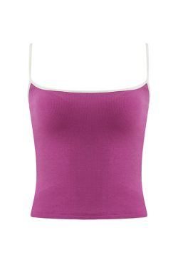 Red Slim Fit Camisole for Women - Stylish Short Top with Chest Pad, Perfect for Layering or Outdoor Wear