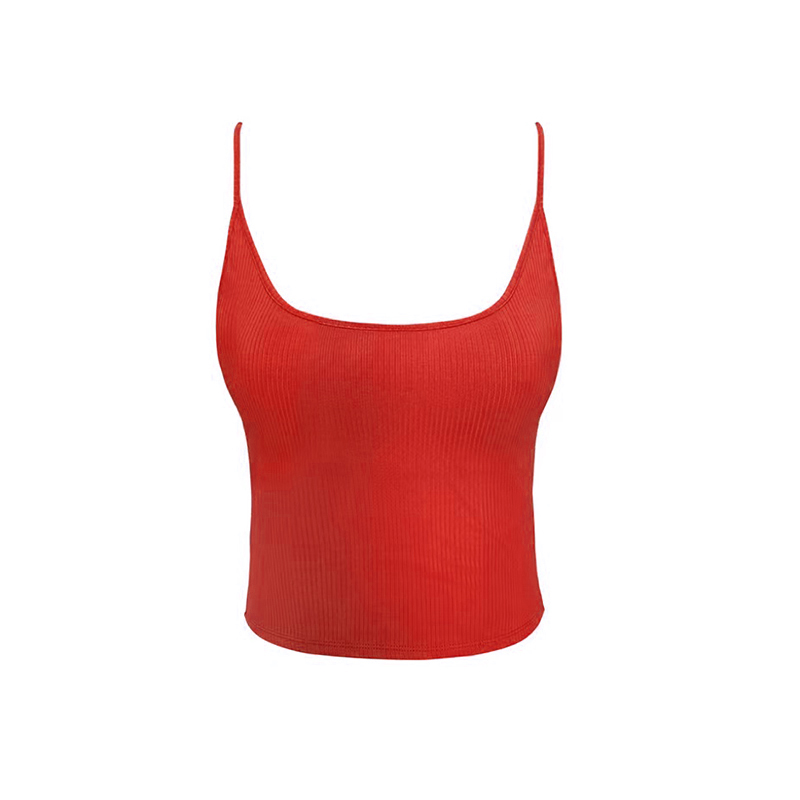 Red Spaghetti Strap Backless Tank Top for Women, Slim Fit Stretchy Sleeveless Top with Built-In Padding, Sexy Summer Style Red Spaghetti Strap Backless Tank Top for Women, Slim Fit Stretchy Sleeveless Top with Built-In Padding, Sexy Summer Style