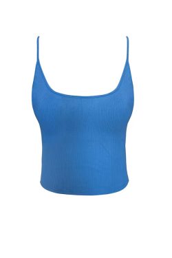 Red Spaghetti Strap Backless Tank Top for Women, Slim Fit Stretchy Sleeveless Top with Built-In Padding, Sexy Summer Style