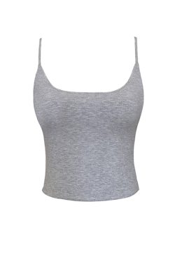 Red Spaghetti Strap Backless Tank Top for Women, Slim Fit Stretchy Sleeveless Top with Built-In Padding, Sexy Summer Style