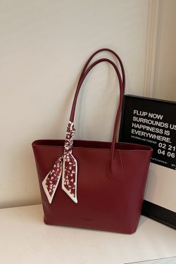 Red Women's High-End Shoulder Handbag - Large Capacity Commuting Bag for Weddings, Brides, and Bridesmaids - 2025 New Style
