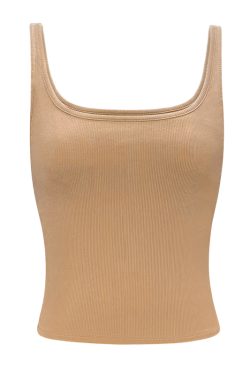 Removable Chest Pad Tank Top for Women - Slim Fit Elastic Knitted Camisole, European American Style, Sexy and Stylish