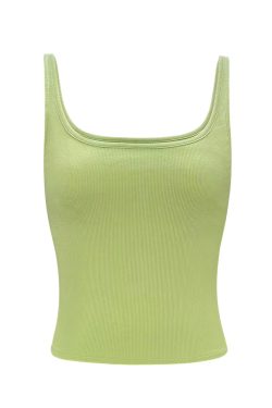 Removable Chest Pad Tank Top for Women - Slim Fit Elastic Knitted Camisole, European American Style, Sexy and Stylish
