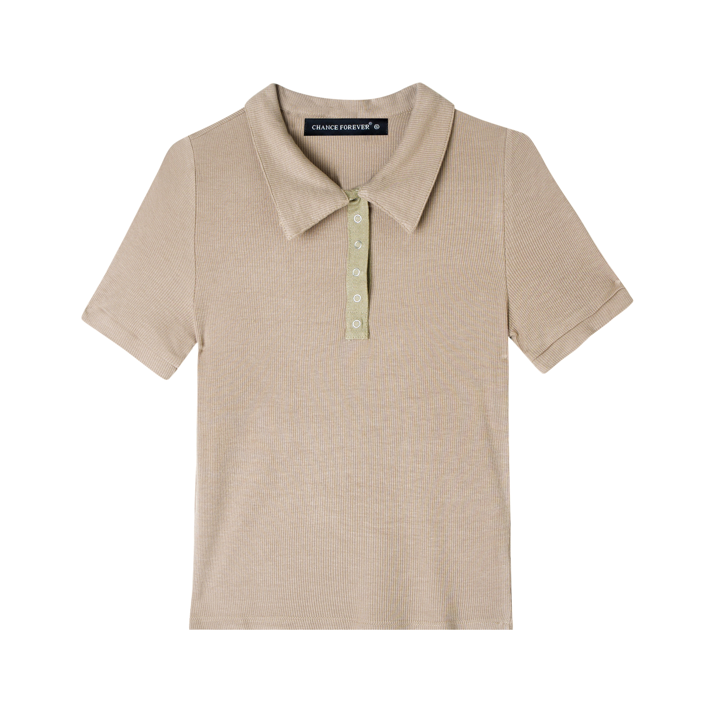 Retro Academy Collared Button Short Sleeve Ribbed Cotton T-Shirt – Comfortable Solid Color Top for Casual 90s and Y2K Style Retro Academy Collared Button Short Sleeve Ribbed Cotton T-Shirt – Comfortable Solid Color Top for Casual 90s and Y2K Style