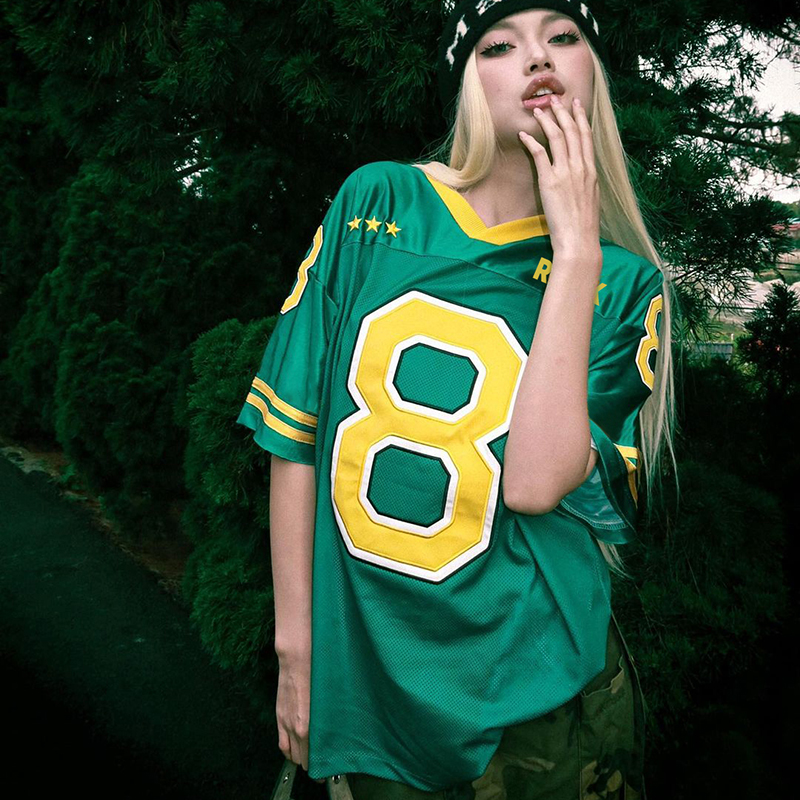 Retro American Sexy Loose Letter Print Short Sleeve Sports T-Shirt for Women - Versatile Casual Top, Y2K Fashion Trend Retro American Sexy Loose Letter Print Short Sleeve Sports T-Shirt for Women - Versatile Casual Top, Y2K Fashion Trend