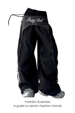 Retro American-Style Women's Wide-Leg Cargo Pants - Summer Casual Loose Straight Leg Jazz Streetwear for Cool Girls