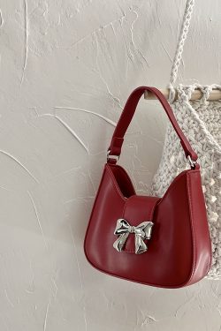 Retro Bow Crossbody Bag for Women - Exquisite Chain Design, Small Handbag, Trendy Niche Style for 2025