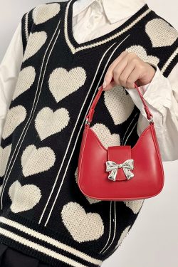 Retro Bow Crossbody Bag for Women - Exquisite Chain Design, Small Handbag, Trendy Niche Style for 2025