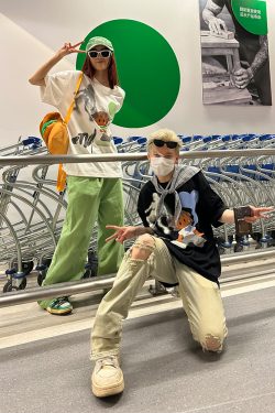 Retro Cartoon Pattern Casual Couple Short Sleeve T-Shirt - American Style Versatile Y2K Fashion