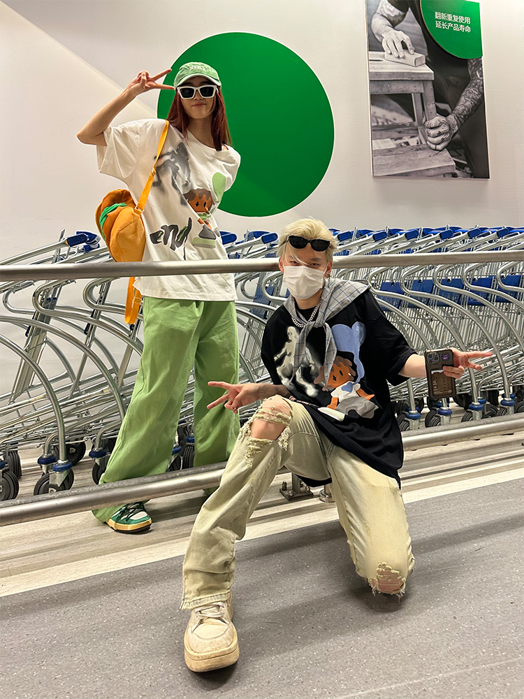 Retro Cartoon Pattern Casual Couple Short Sleeve T-Shirt - American Style Versatile Y2K Fashion Retro Cartoon Pattern Casual Couple Short Sleeve T-Shirt - American Style Versatile Y2K Fashion