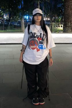 Retro Cartoon Skull Short Sleeve T-Shirt for Women - American Style, Summer Streetwear, Trendy 90s Inspired Top