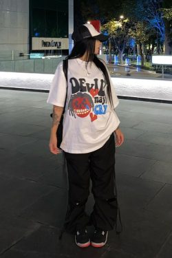 Retro Cartoon Skull Short Sleeve T-Shirt for Women - American Style, Summer Streetwear, Trendy 90s Inspired Top