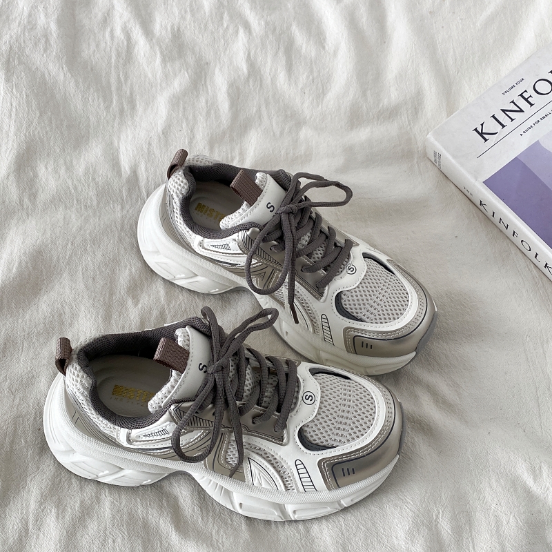 Retro Champagne Thick-Soled Sports Shoes for Women - Lightweight Breathable Casual Height-Increasing Dad Sneakers Spring 2025 Retro Champagne Thick-Soled Sports Shoes for Women - Lightweight Breathable Casual Height-Increasing Dad Sneakers Spring 2025