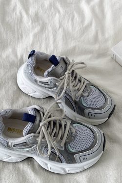 Retro Champagne Thick-Soled Sports Shoes for Women - Lightweight Breathable Casual Height-Increasing Dad Sneakers Spring 2025