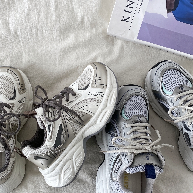 Retro Champagne Thick-Soled Sports Shoes for Women - Lightweight Breathable Casual Height-Increasing Dad Sneakers Spring 2025 Retro Champagne Thick-Soled Sports Shoes for Women - Lightweight Breathable Casual Height-Increasing Dad Sneakers Spring 2025