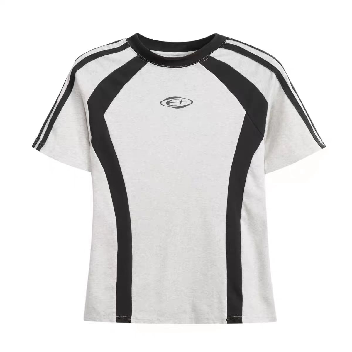 Retro Color-Blocked Raglan Short Sleeve T-Shirt for Women, Slim Fit Sporty Top, Summer Style for Trendy Girls Retro Color-Blocked Raglan Short Sleeve T-Shirt for Women, Slim Fit Sporty Top, Summer Style for Trendy Girls