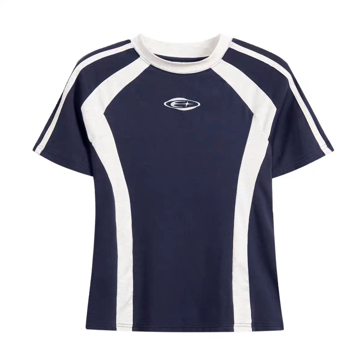 Retro Color-Blocked Raglan Short Sleeve T-Shirt for Women, Slim Fit Sporty Top, Summer Style for Trendy Girls Retro Color-Blocked Raglan Short Sleeve T-Shirt for Women, Slim Fit Sporty Top, Summer Style for Trendy Girls