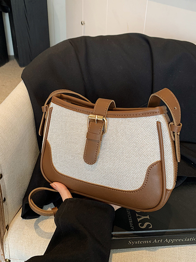 Retro Color-Blocking Handheld Shoulder Bag for Women - Spring/Summer 2025 High-End Crossbody Bag, Fashionable Casual Style Retro Color-Blocking Handheld Shoulder Bag for Women - Spring/Summer 2025 High-End Crossbody Bag, Fashionable Casual Style