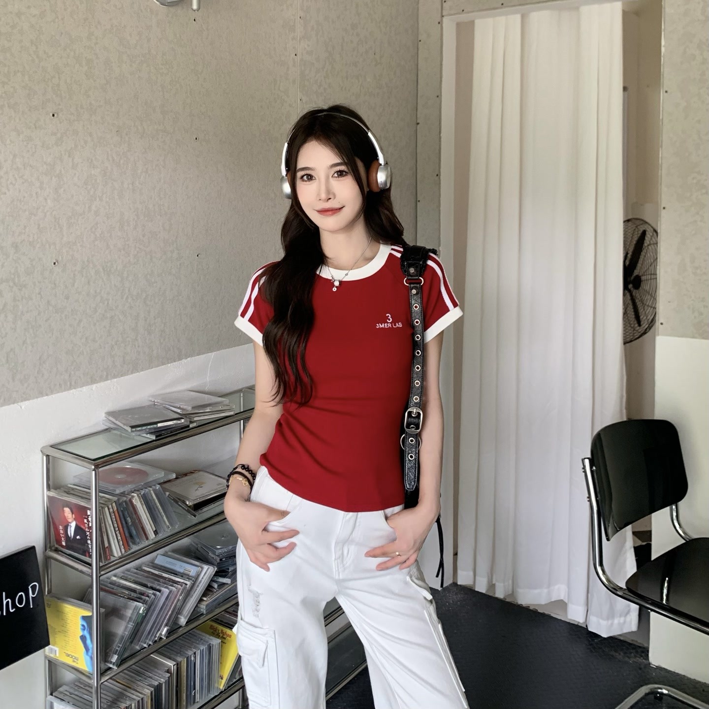 Retro Color-Blocking Short Sleeve T-Shirt for Women - 2024 Summer Raglan Sleeve Slim Fit Top, Y2K Inspired Fashion Retro Color-Blocking Short Sleeve T-Shirt for Women - 2024 Summer Raglan Sleeve Slim Fit Top, Y2K Inspired Fashion