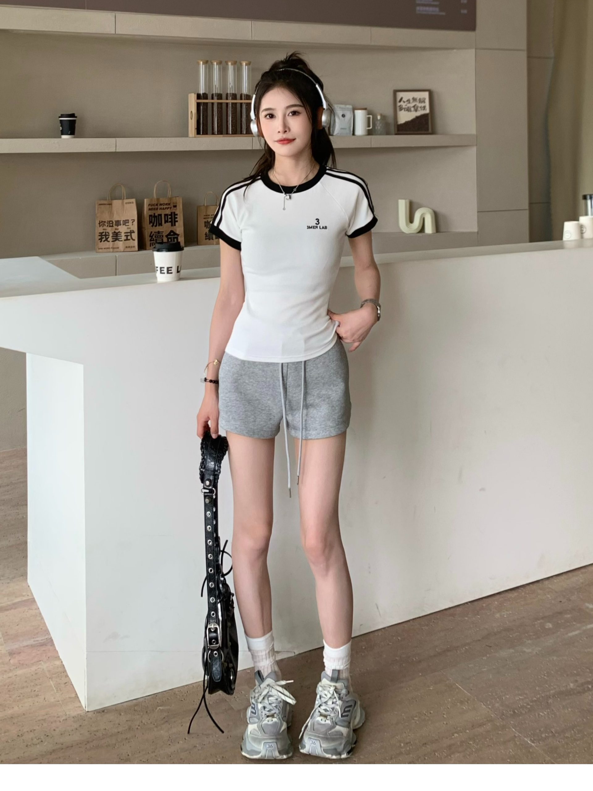 Retro Color-Blocking Short Sleeve T-Shirt for Women - 2024 Summer Raglan Sleeve Slim Fit Top, Y2K Inspired Fashion Retro Color-Blocking Short Sleeve T-Shirt for Women - 2024 Summer Raglan Sleeve Slim Fit Top, Y2K Inspired Fashion