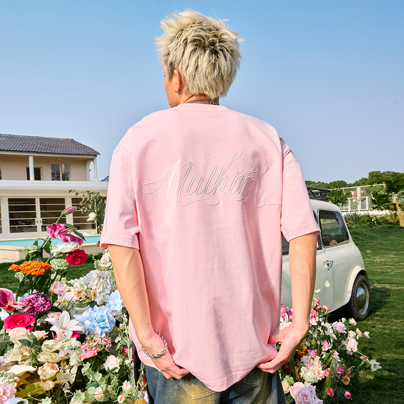 Retro Embroidered Letter Graphic T-Shirt, Loose Fit Hip-Hop Style Unisex Short Sleeve for Summer 2025 Retro Embroidered Letter Graphic T-Shirt, Loose Fit Hip-Hop Style Unisex Short Sleeve for Summer 2025