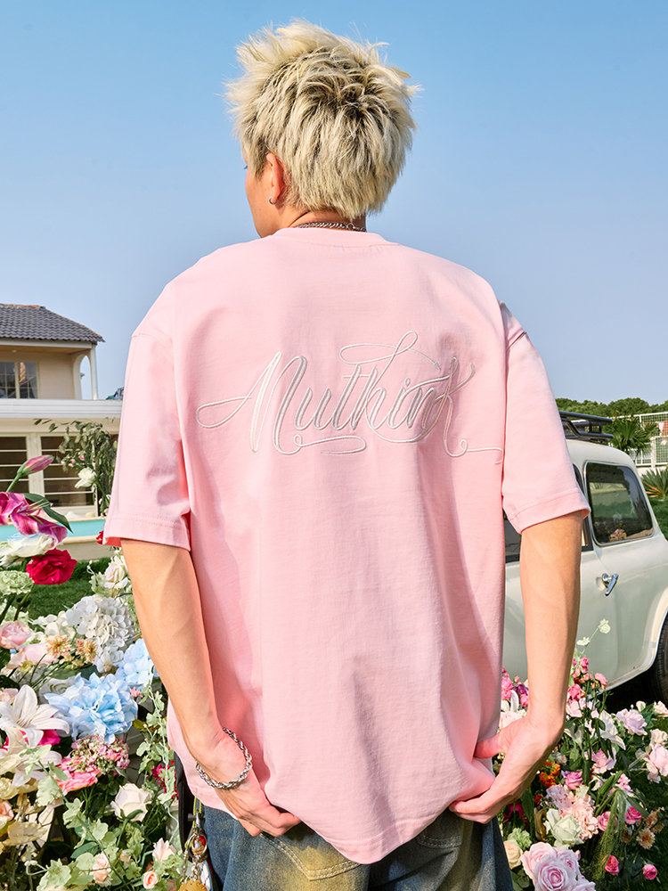 Retro Embroidered Letter Graphic T-Shirt, Loose Fit Hip-Hop Style Unisex Short Sleeve for Summer 2025 Retro Embroidered Letter Graphic T-Shirt, Loose Fit Hip-Hop Style Unisex Short Sleeve for Summer 2025