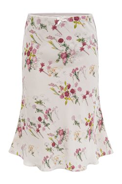 Retro Floral Print Midi Skirt for Women - A-line Bodycon Mermaid Style - European American Summer Fashion