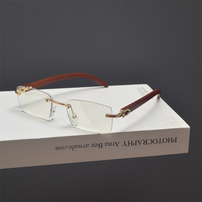 Retro Frameless Cut-Edge Rectangular Wooden Grain Sunglasses for Men and Women - Trendy Hip-Hop Party Eyewear for Small Faces Retro Frameless Cut-Edge Rectangular Wooden Grain Sunglasses for Men and Women - Trendy Hip-Hop Party Eyewear for Small Faces