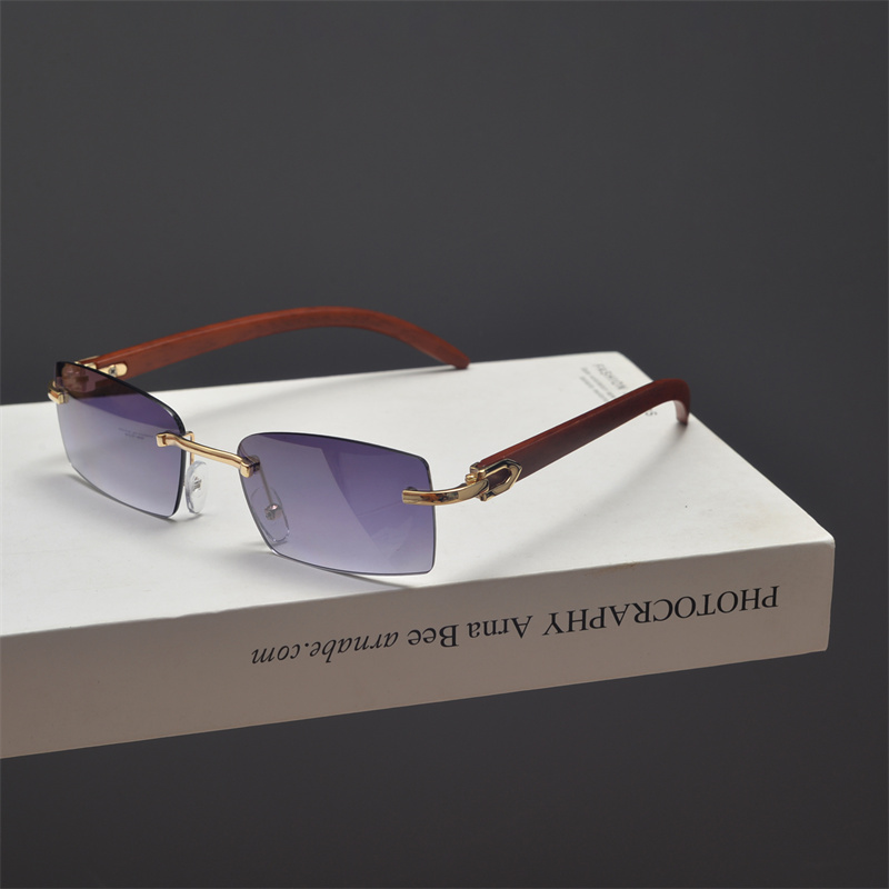 Retro Frameless Cut-Edge Rectangular Wooden Grain Sunglasses for Men and Women - Trendy Hip-Hop Party Eyewear for Small Faces Retro Frameless Cut-Edge Rectangular Wooden Grain Sunglasses for Men and Women - Trendy Hip-Hop Party Eyewear for Small Faces