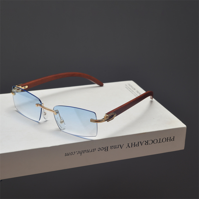 Retro Frameless Cut-Edge Rectangular Wooden Grain Sunglasses for Men and Women - Trendy Hip-Hop Party Eyewear for Small Faces Retro Frameless Cut-Edge Rectangular Wooden Grain Sunglasses for Men and Women - Trendy Hip-Hop Party Eyewear for Small Faces