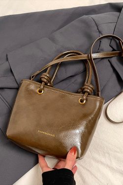 Retro Handheld Bucket Bag for Women - Minimalist Casual Shoulder Bag, 2025 Autumn Winter Style, Korean Fashion Trend