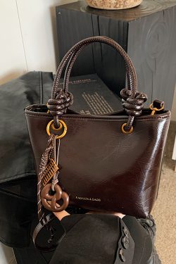 Retro Handheld Bucket Bag for Women - Minimalist Casual Shoulder Bag, 2025 Autumn Winter Style, Korean Fashion Trend