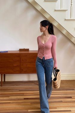 Retro High-Waisted French Flared Jeans - Washed, Slimming, Elongating Legs, Versatile Long Pants for 90s and Y2K Style