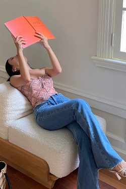 Retro High-Waisted French Flared Jeans - Washed, Slimming, Elongating Legs, Versatile Long Pants for 90s and Y2K Style