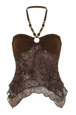 Retro Irregular Lace Splicing Half Skirt - Flowy Bodycon Low-Waist Short Skirt for Vacation Style, Y2K Fashion