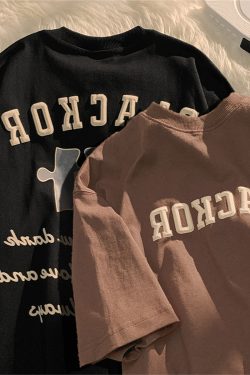 Retro Japanese-Style Pure Cotton Short Sleeve T-Shirt for Men & Women, Plus Size, Loose-Fitting Harajuku Couple Fashion