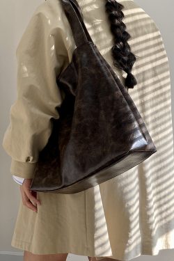 Retro Large Capacity Women's Tote Shoulder Handbag - Versatile Commuter Bag for Daily Use