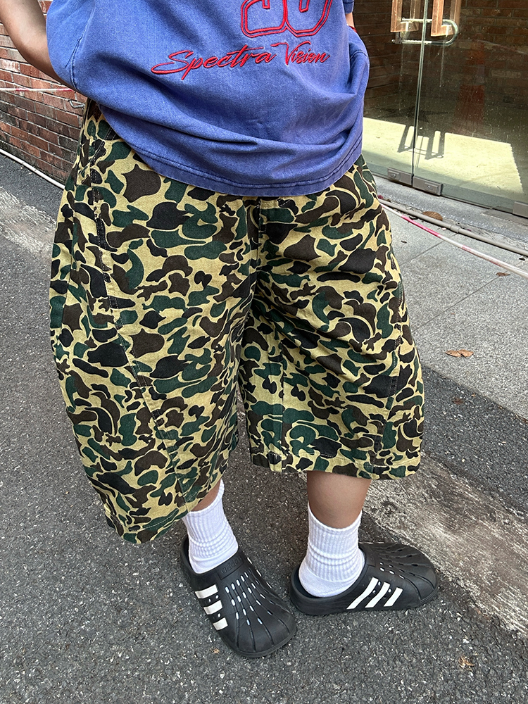 Retro Leopard Print Camouflage Wide-Leg Cropped Shorts for Men and Women - Summer Casual Versatile Fashion Retro Leopard Print Camouflage Wide-Leg Cropped Shorts for Men and Women - Summer Casual Versatile Fashion