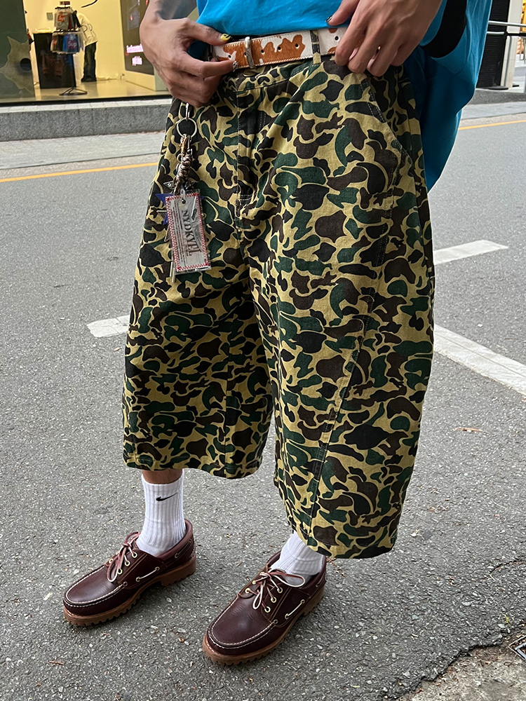 Retro Leopard Print Camouflage Wide-Leg Cropped Shorts for Men and Women - Summer Casual Versatile Fashion Retro Leopard Print Camouflage Wide-Leg Cropped Shorts for Men and Women - Summer Casual Versatile Fashion