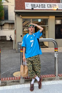 Retro Leopard Print Camouflage Wide-Leg Cropped Shorts for Men and Women - Summer Casual Versatile Fashion