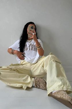 Retro Leopard Print Letter Oversized Short Sleeve T-Shirt for Women - Summer Casual Hot Girl Style