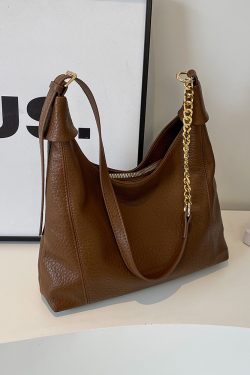 Retro Lychee Pattern Tote Bag for Women - Large Capacity Shoulder Bag for Commuting - 2025 Fashion Trend