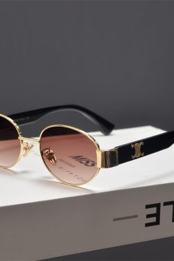 Retro Metal Punk Oval Frame Sunglasses for Men and Women - Trendy High-End Sunglasses for Round Faces, European American Style