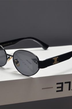 Retro Metal Punk Oval Frame Sunglasses for Men and Women - Trendy High-End Sunglasses for Round Faces, European American Style