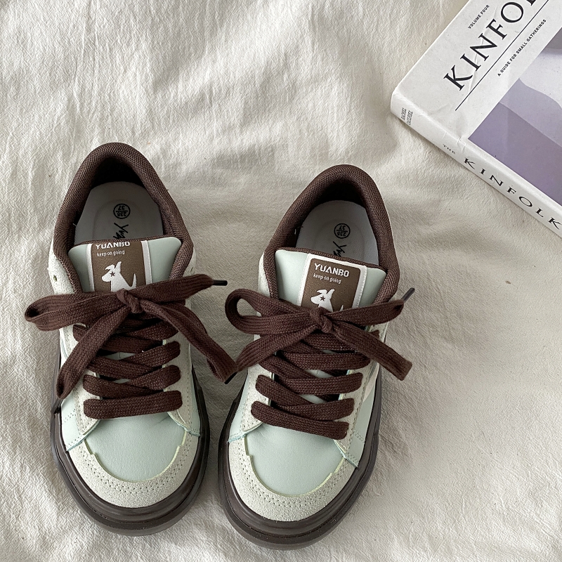 Retro Mint Green Board Shoes for Women - Spring 2025 Casual Sports Sneakers with Thick Sole, Versatile Y2K Style for Students Retro Mint Green Board Shoes for Women - Spring 2025 Casual Sports Sneakers with Thick Sole, Versatile Y2K Style for Students