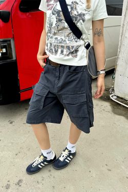 Retro Multi-Pocket Work Shorts for Men and Women - Casual Loose Washed Straight-Leg 5-Point Shorts in Japanese Summer Style