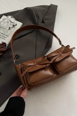 Retro Oil Wax Leather Underarm Bag for Women - 2025 Winter Casual Shoulder Bag, Niche High-End Dumpling Style