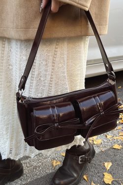 Retro Oil Wax Leather Underarm Bag for Women - 2025 Winter Casual Shoulder Bag, Niche High-End Dumpling Style